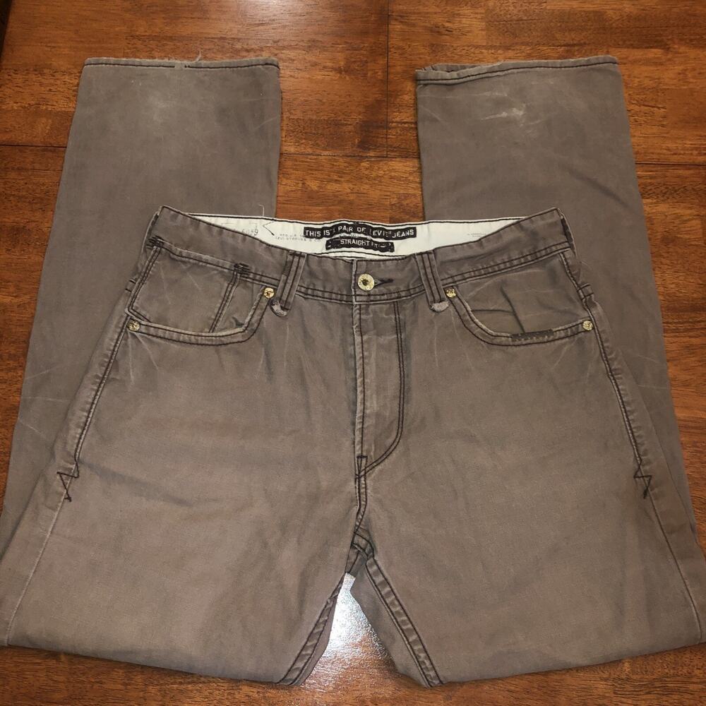 Levi's 701S Relaxed Straight Fit Jeans Tan Khaki W 34 X L 34 - Picture 7 of 15